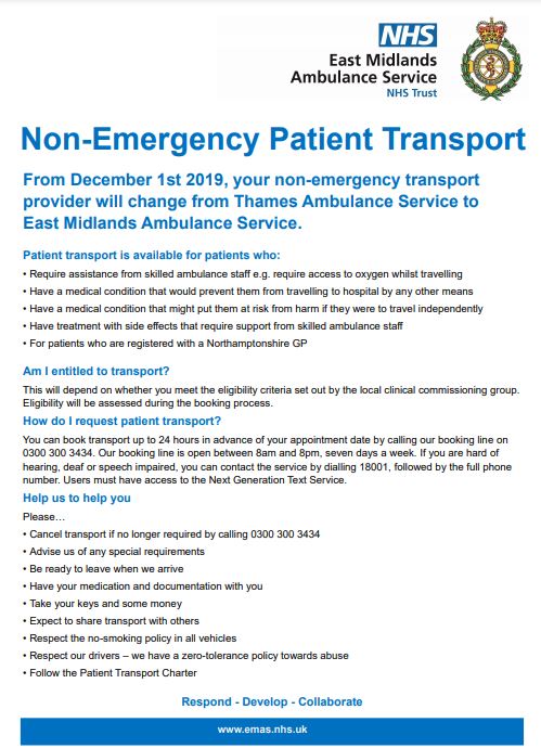 Non-Emergency Patient Transport Poster